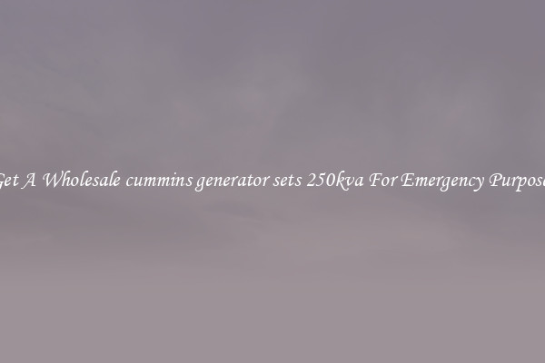 Get A Wholesale cummins generator sets 250kva For Emergency Purposes