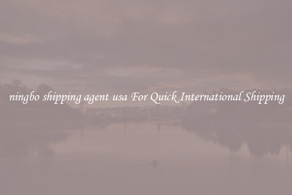 ningbo shipping agent usa For Quick International Shipping