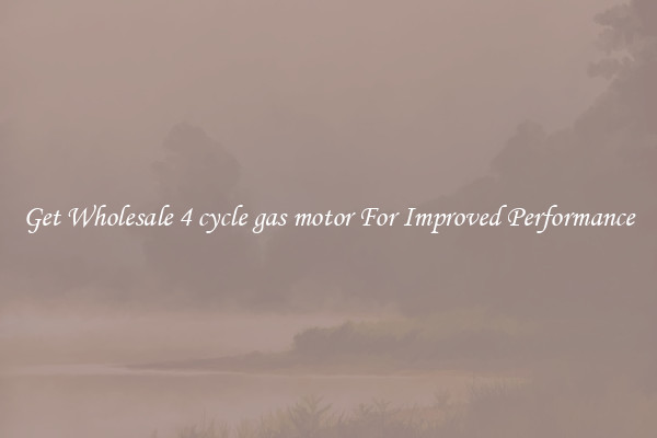 Get Wholesale 4 cycle gas motor For Improved Performance