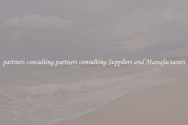 partners consulting partners consulting Suppliers and Manufacturers