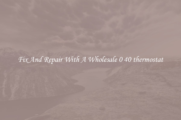 Fix And Repair With A Wholesale 0 40 thermostat