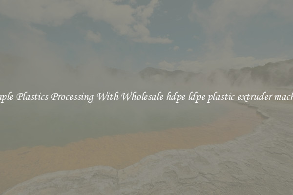 Simple Plastics Processing With Wholesale hdpe ldpe plastic extruder machine